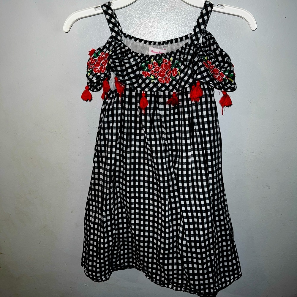 Tommy Bahama Gingham Dress, cute!  Black/white sz 6x.